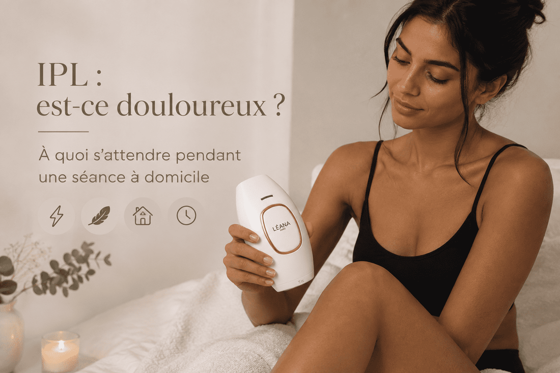 Séance d’épilation IPL à domicile avec un appareil Leana Glowy