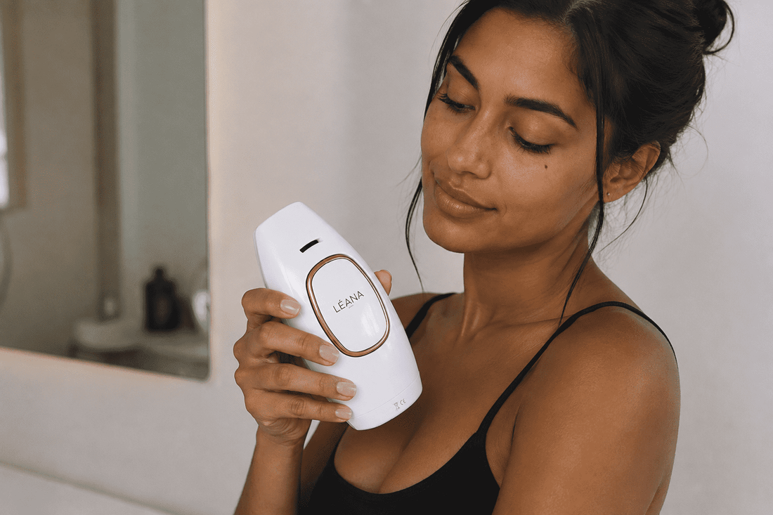 Appareil IPL Leana Glowy pour épilation à domicile sur peau mate
