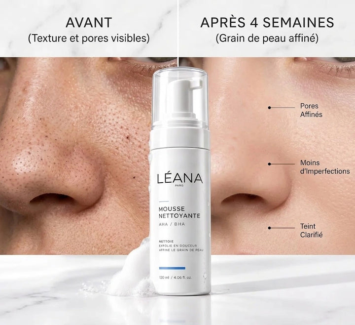 Mousse Nettoyante Exfoliante AHA / BHA - Léana