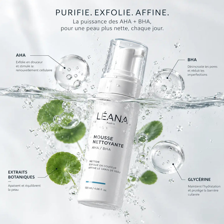 Mousse Nettoyante Exfoliante AHA / BHA - Léana